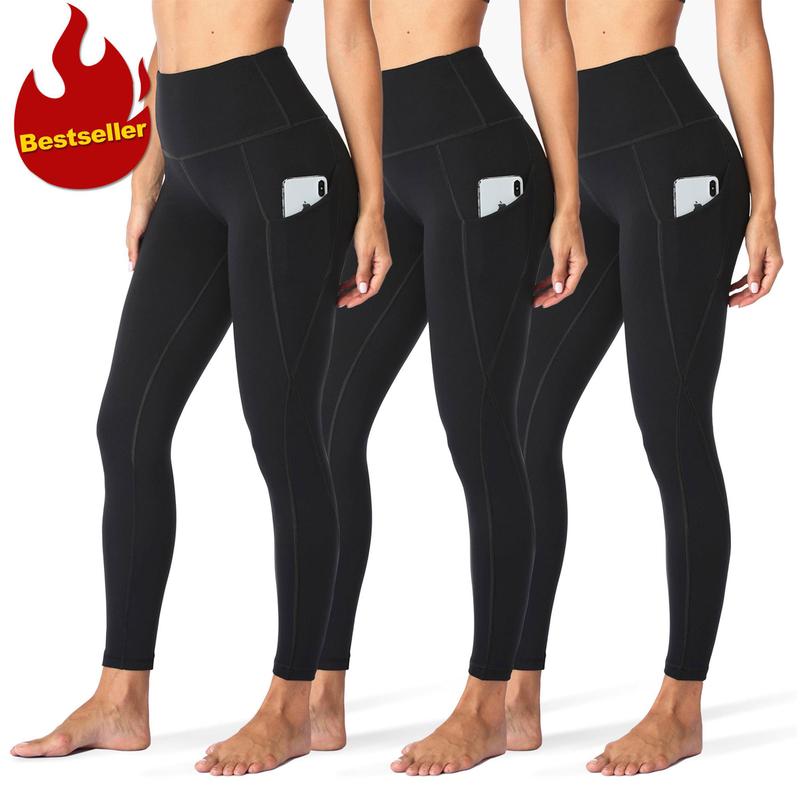 SHOWITTY 1/3 Pack Leggings for Women with Pockets - plus Size High Waist Women'S Workout Running Yoga Pants