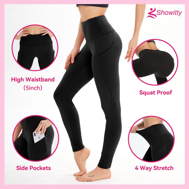 SHOWITTY 1/3 Pack Leggings for Women with Pockets - plus Size High Waist Women'S Workout Running Yoga Pants