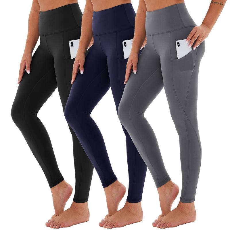 SHOWITTY 1/3 Pack Leggings for Women with Pockets - plus Size High Waist Women'S Workout Running Yoga Pants