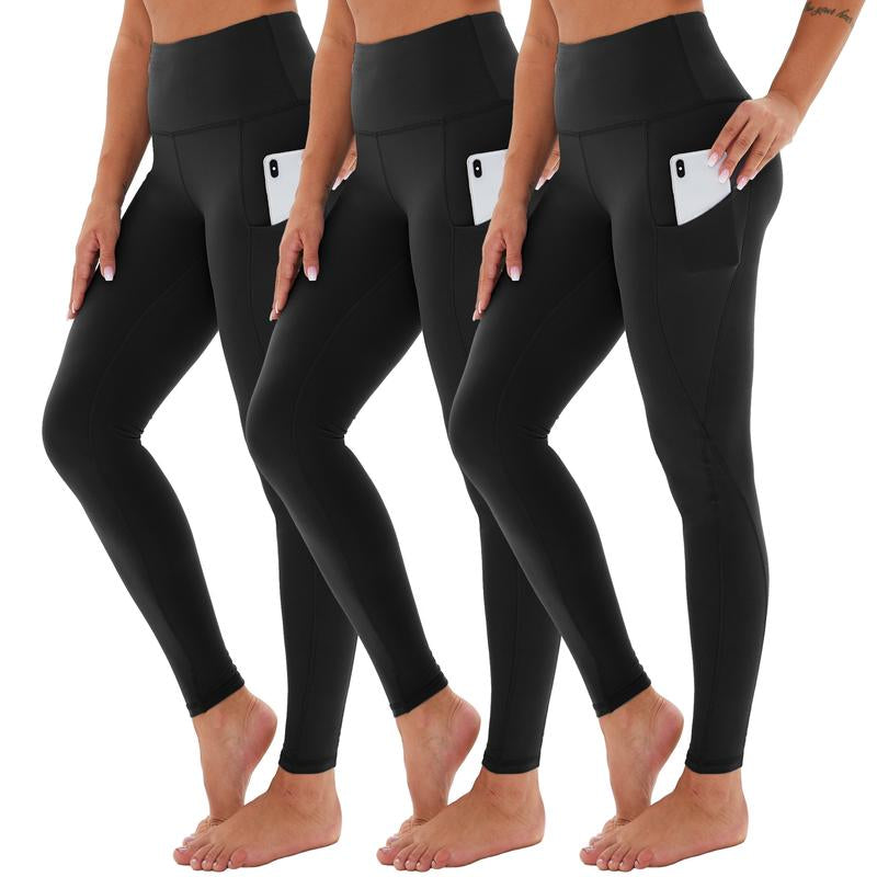 SHOWITTY 1/3 Pack Leggings for Women with Pockets - plus Size High Waist Women'S Workout Running Yoga Pants